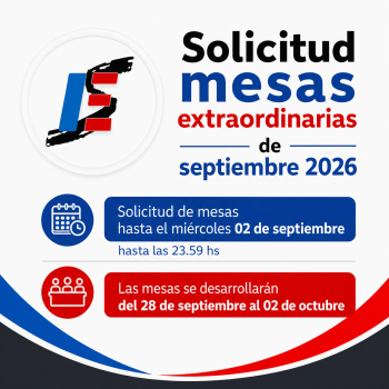 Solicitud de mesas extraordinarias de septiembre