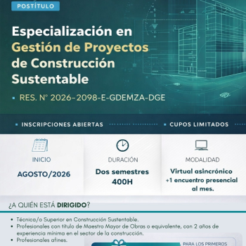 Inscripción  Postítulo Especialización en Gestión de Proyectos de Construcción Sustentable