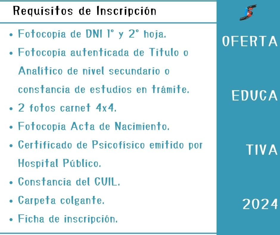 Oferta Educativa 2024 - Requisitos Inscripción
