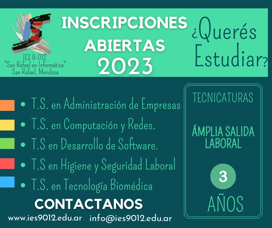 Inscripciones Abiertas - 2023 - San Rafael